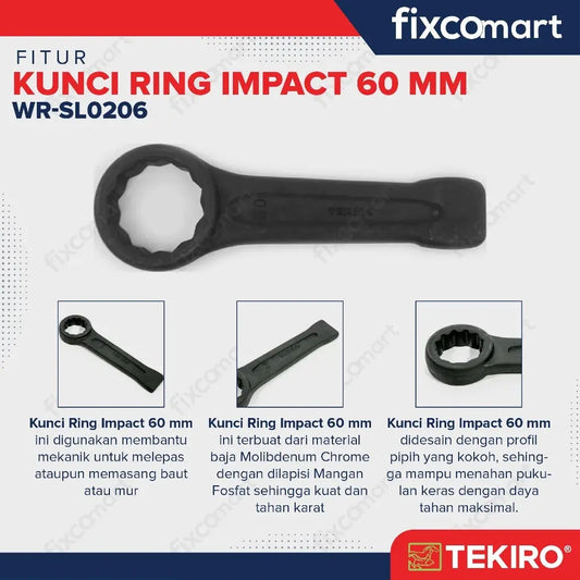 Tekiro Kunci Ring Impact 60 Mm / Tekiro Kunci Ring Pukul / Tekiro Slogging Wrench FIXCOMART