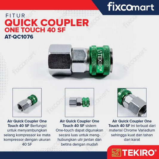 Tekiro Quick Coupler One Touch 20 / 30 / 40 SF / SH / SM / SP Sambungan Selang Kompresor FIXCOMART