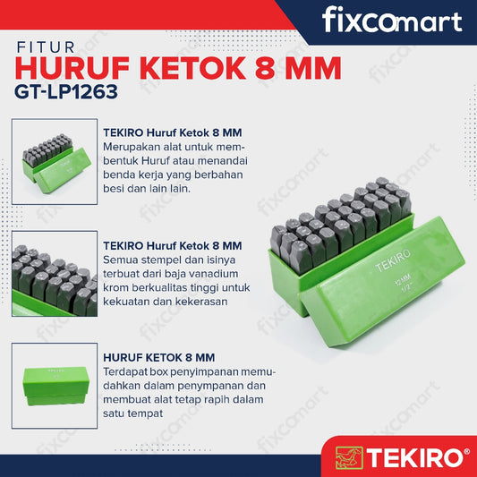 Tekiro Huruf Ketok 8 Mm / Tekiro Punch Letter