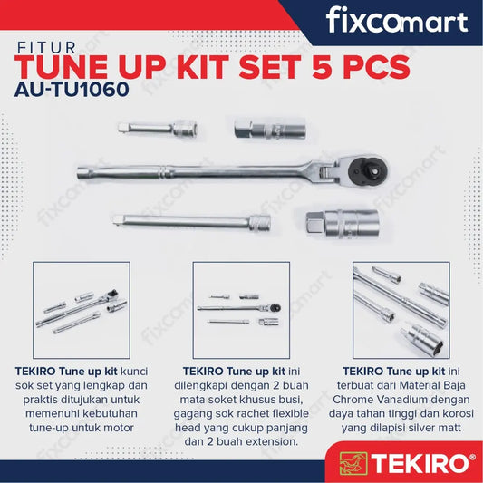 Tekiro Tune Up Kit 5 Pcs / Socket 3/8 Inch FIXCOMART