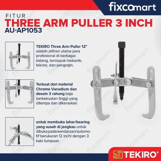 Tekiro Three Arm Puller 3 Inch / Treker Kaki Tiga FIXCOMART