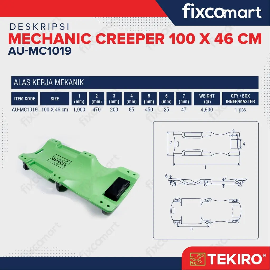 Tekiro Mechanic Creeper / Sandaran Punggung FIXCOMART