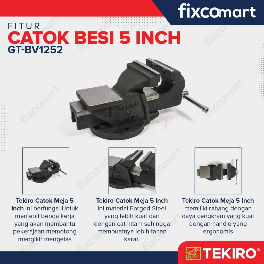 Tekiro Catok Besi 5" / Tekiro Ragum 5 Inch FIXCOMART