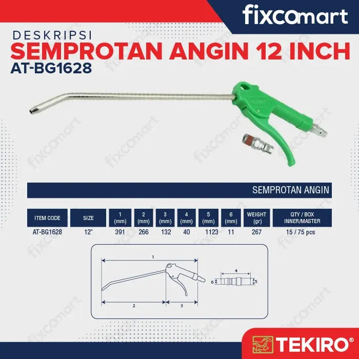 Tekiro Air Blow Gun 12 Inch FIXCOMART