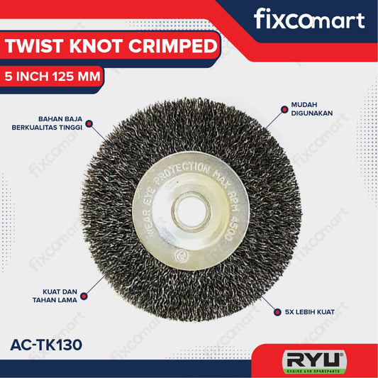 RYU Circular Crimped 5 Inch 125 mm / Sikat Kawat