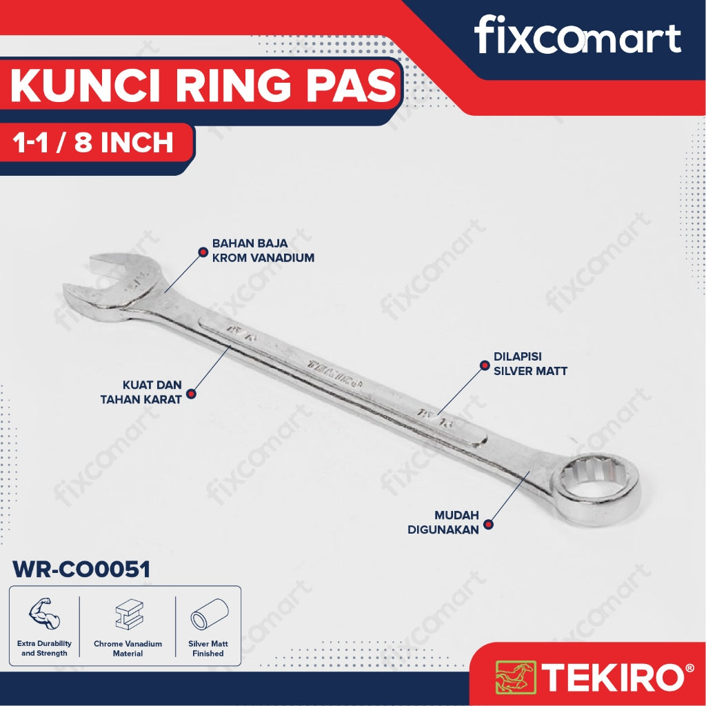 Tekiro Kunci Kombinasi 1 1/18 Inch / Kunci Ring Pas Inch
