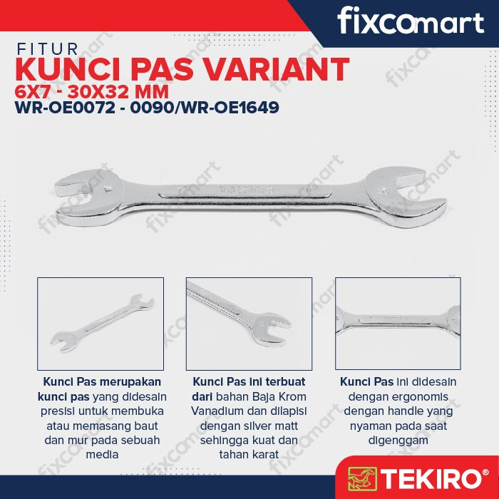 Tekiro Kunci Pas 17 X 19 mm - 8X10 MM