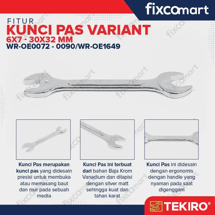 Tekiro Kunci Pas 17 X 19 mm - 8X10 MM FIXCOMART
