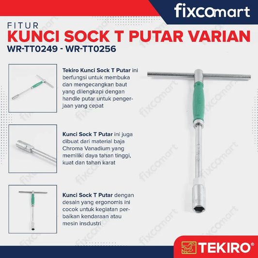 Tekiro Kunci Sock T Putar 11 Mm / Tekiro Kunci Sock T Rotary FIXCOMART