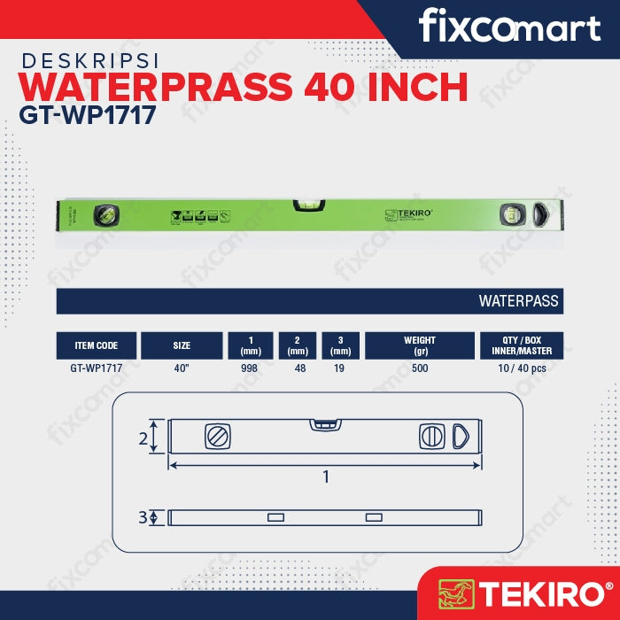 Tekiro Waterpass 40 Inch / Alat Ukur Level