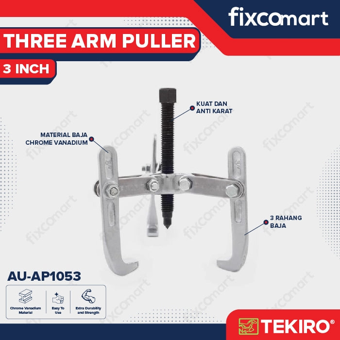 Tekiro Three Arm Puller 3 Inch / Treker Kaki Tiga