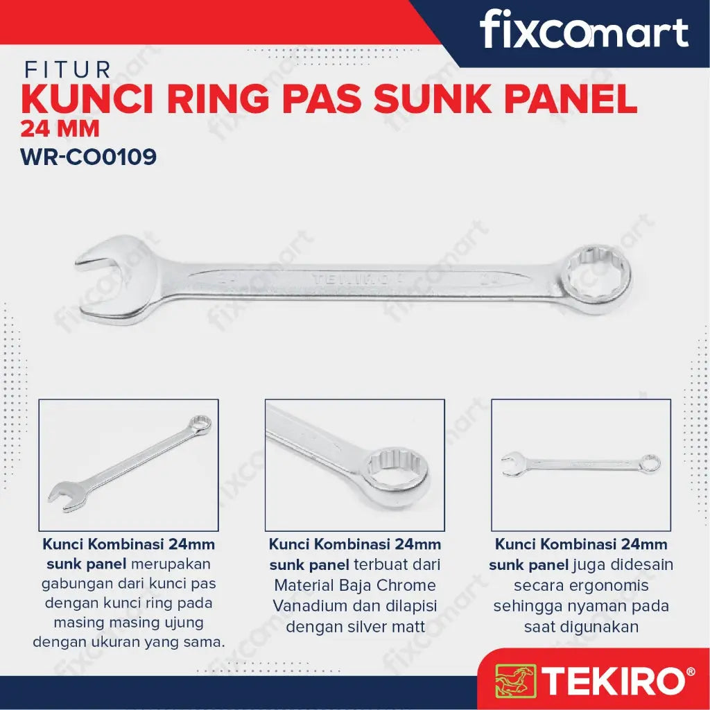 Kunci Ring Pas Sunk Panel Tekiro 24mm FIXCOMART