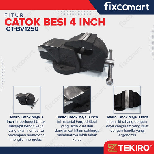Tekiro Bench Vice 3 Inch - Tekiro Catok Besi - Tekiro Ragum Besi