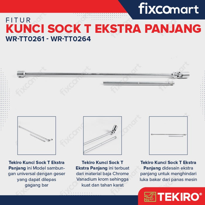 Tekiro Kunci Sock T Ekstra Long / Sok T Ekstra Panjang 500 X 14 mm - 500X14 MM