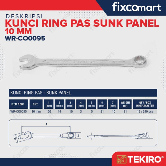 Tekiro Kunci Ring Pas 10 Mm Sunk Panel