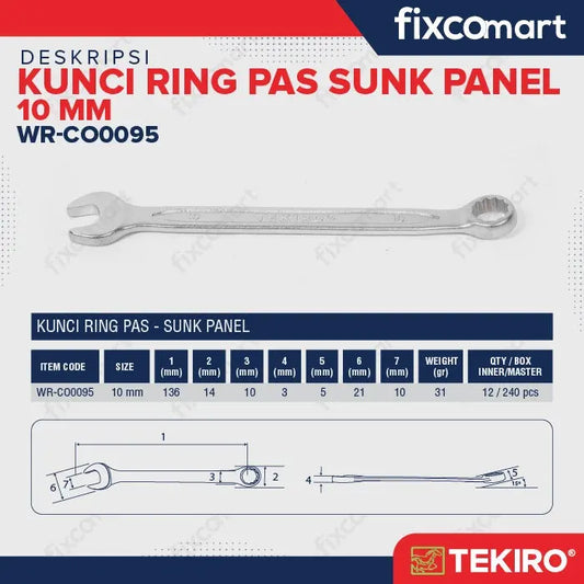Tekiro Kunci Ring Pas 10 Mm Sunk Panel FIXCOMART