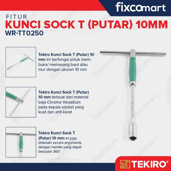 Tekiro Kunci Sock T Rotary 10 mm FIXCOMART