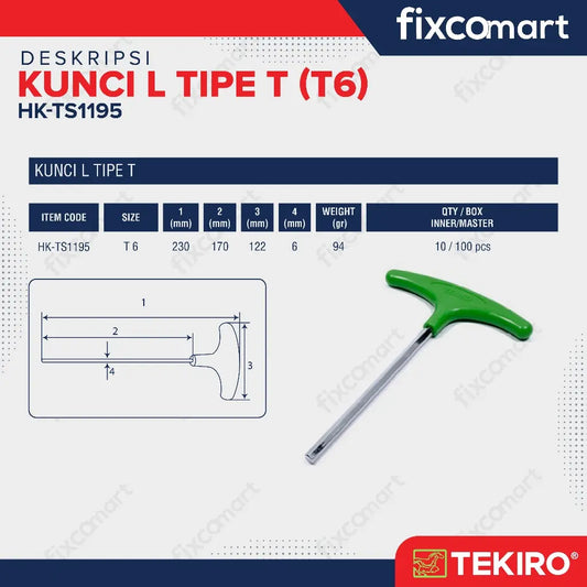 Tekiro Kunci L Model T6 / Kunci T FIXCOMART