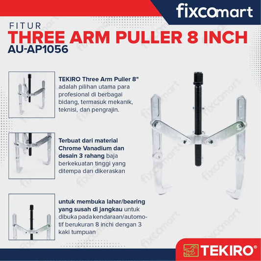 Tekiro Three Arm Gear Puller / Treker Kaki 3 8 Inch FIXCOMART