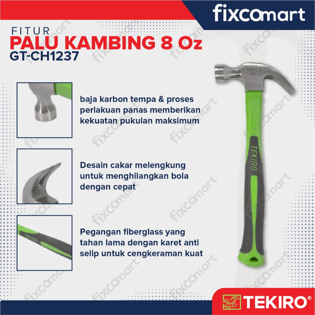 Tekiro Palu Kambing 8 Oz / Tekiro Claw Hammer / Palu Paku
