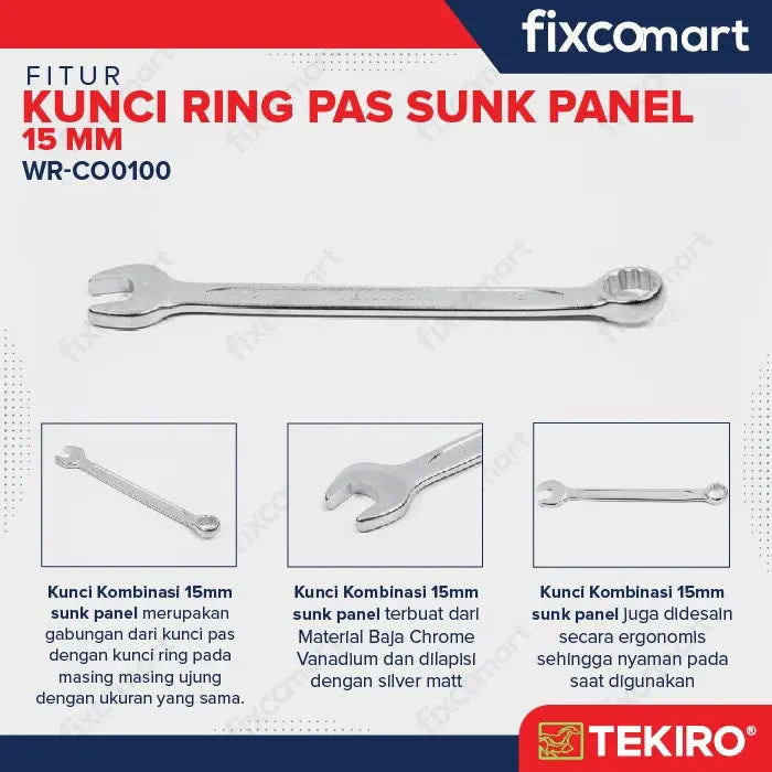 Tekiro Kunci Ring Pas Sunk Panel 15 mm FIXCOMART