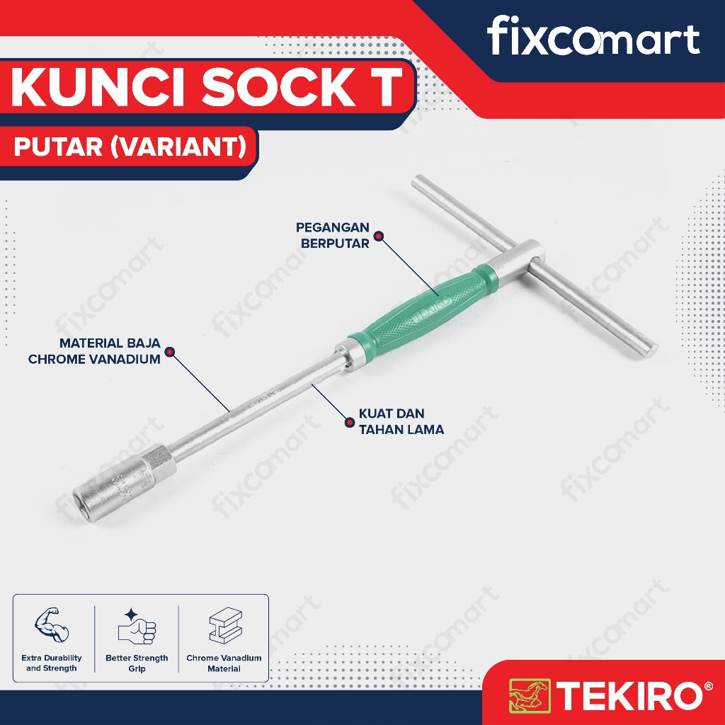 Tekiro Kunci Sock T Putar / T-Type Wrench Rotary - 14 MM