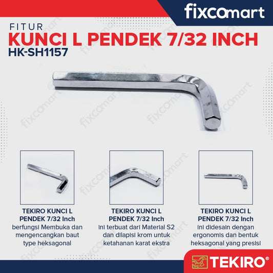 Tekiro Kunci L Pendek 7/32 inch / Hex Key Short