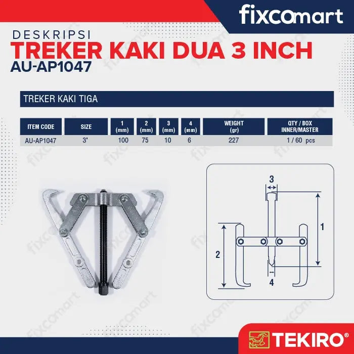 Tekiro Treker Kaki Dua 3 Inch / Tekiro Two Arm Puller FIXCOMART