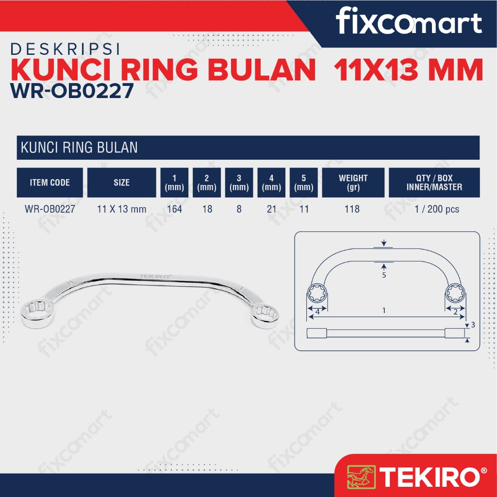 TEKIRO Kunci Ring Bulan Tekiro 11X13 mm