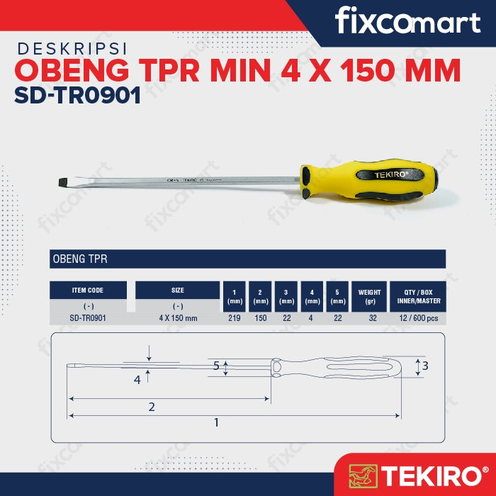 TEKIRO Obeng TPR (-) 4 X 150 mm