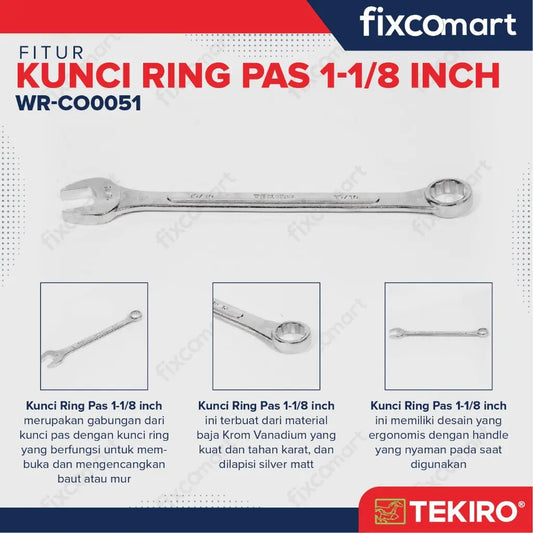 Tekiro Kunci Kombinasi 1 1/18 Inch / Kunci Ring Pas Inch FIXCOMART