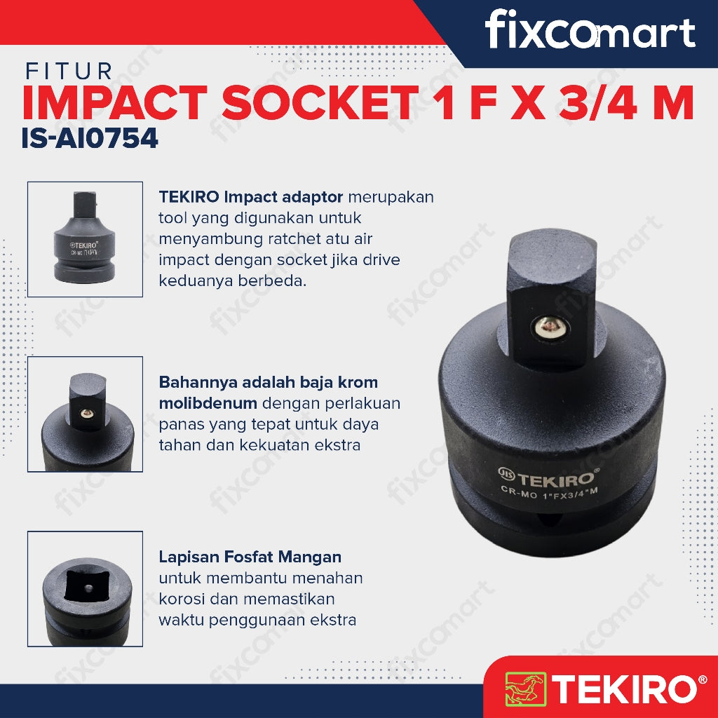 TEKIRO Adaptor Impact 1 F X 3/4 M