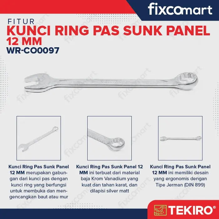 Tekiro Kunci Ring Pas 12 Mm Sunk Panel FIXCOMART