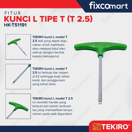 Tekiro Kunci L Model T2.5 / Tekiro T Shape Hex