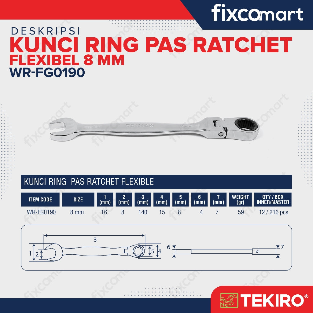 Tekiro Kunci Pas Sunk Panel 21X23 mm / Open End Wrench