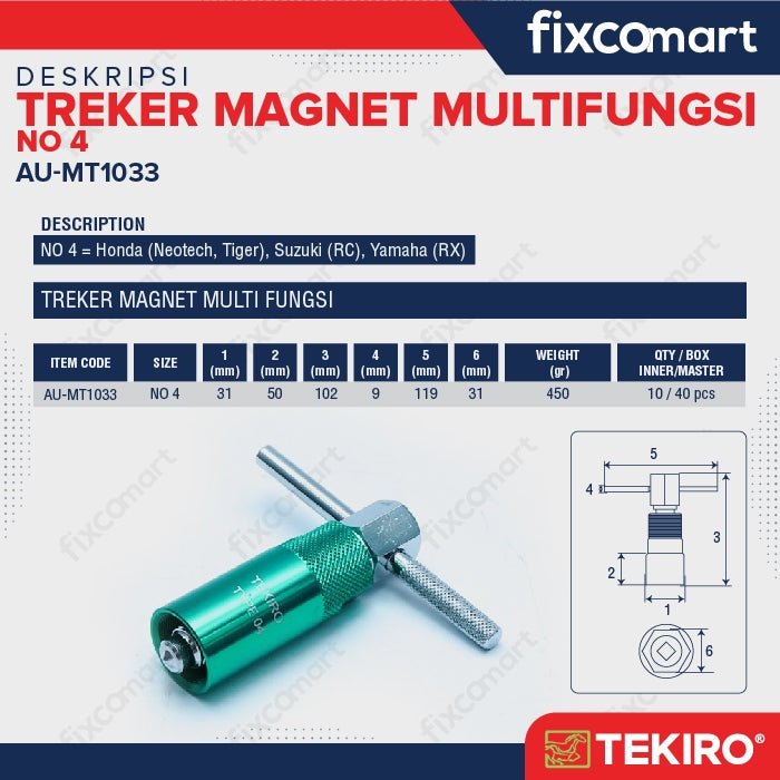 Tekiro Treker Magnet Multifungsi No 4 / Treker Motor Honda Neotech, Tiger
