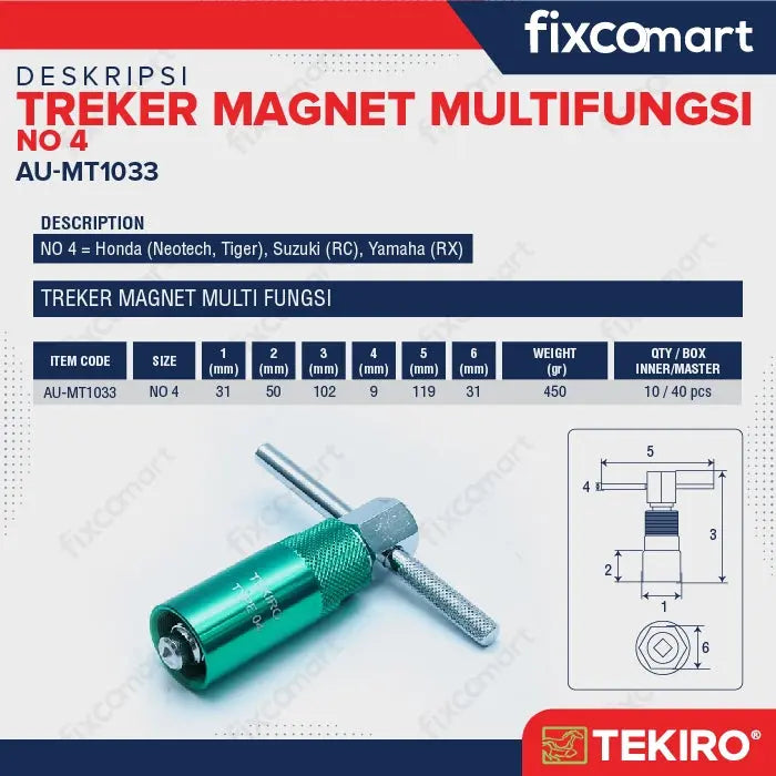 Tekiro Treker Magnet Multifungsi No 4 / Treker Motor Honda Neotech, Tiger FIXCOMART