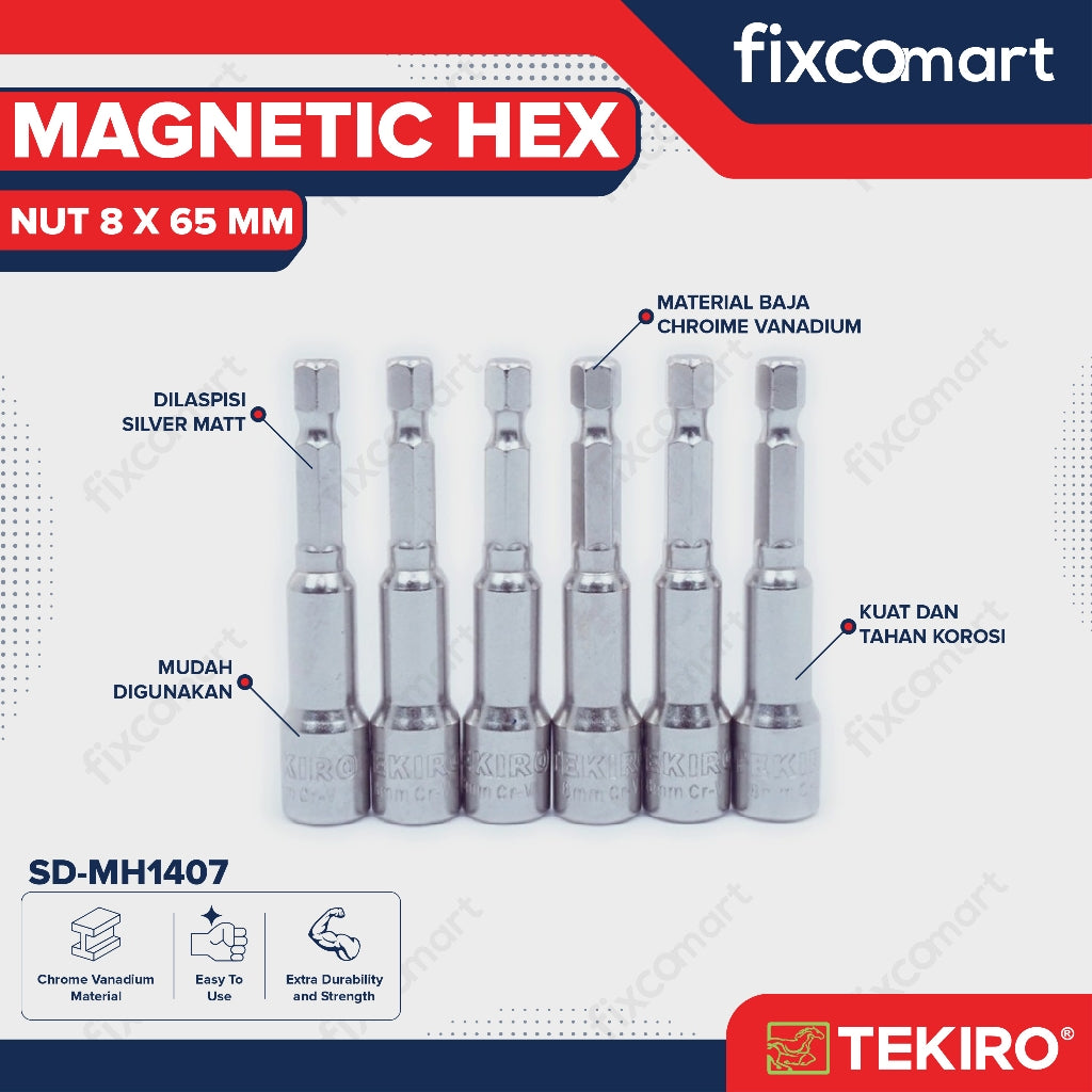 Tekiro Magnetic Hex Nut 8 X 65 mm / Kunci Roofing