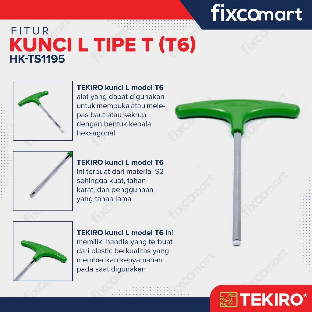 Tekiro Kunci L Model T6 / Kunci T FIXCOMART