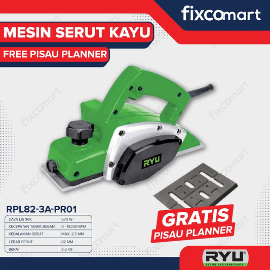 RYU Planner RPL 82-3A - Mesin Serut Kayu - Free Pisau Planner