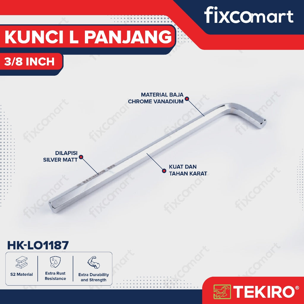 Tekiro Kunci L Panjang 3/8 inch / Hex Key Long