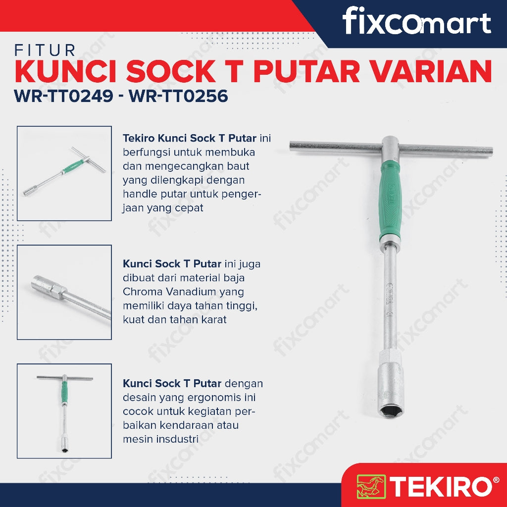 Tekiro Kunci Sock T Putar / T-Type Wrench Rotary - 14 MM