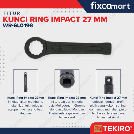 Tekiro Kunci Ring Ketok Pukul 27 mm / Tekiro Slogging Wrench 27 mm