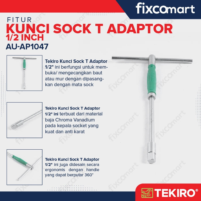 Tekiro Kunci Sock T Adaptor 1/2 Inch