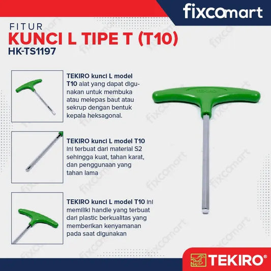 Tekiro Kunci L Model T / Tekiro T Shape Hex T10 FIXCOMART