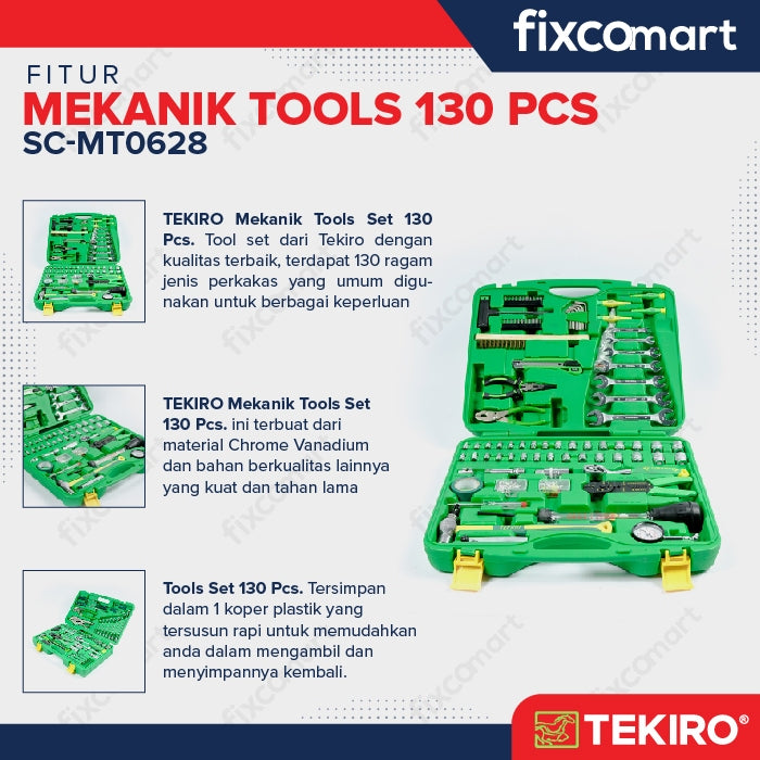 Tekiro Mechanic Tools 130 Pcs / Tekiro Tool Set 130 Pcs