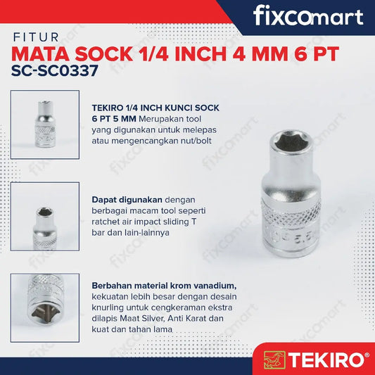 Tekiro Socket 1/4" 5 mm / Mata Socket 1/4 Inch FIXCOMART