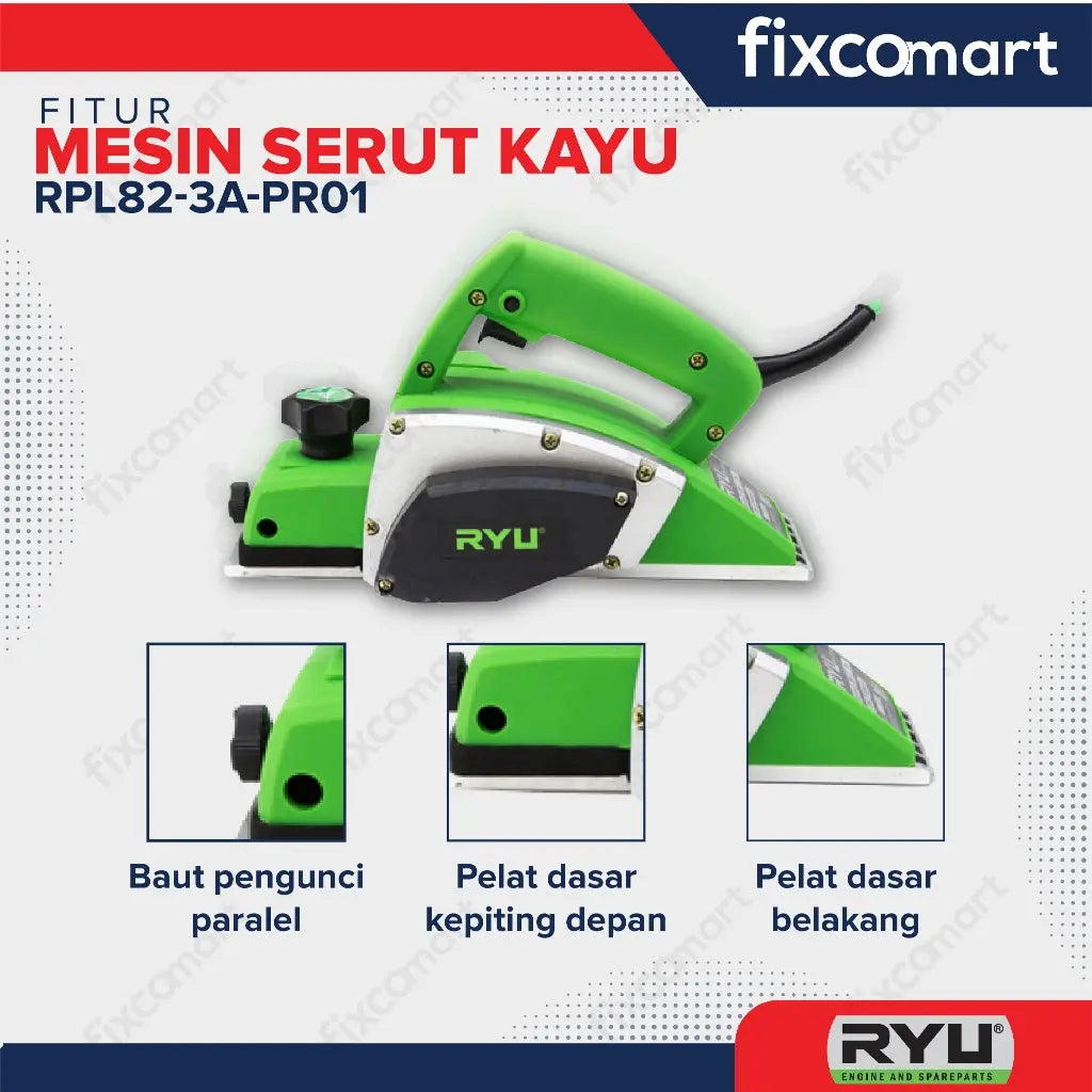 RYU Planner RPL 82-3A - Mesin Serut Kayu - Free Pisau Planner FIXCOMART