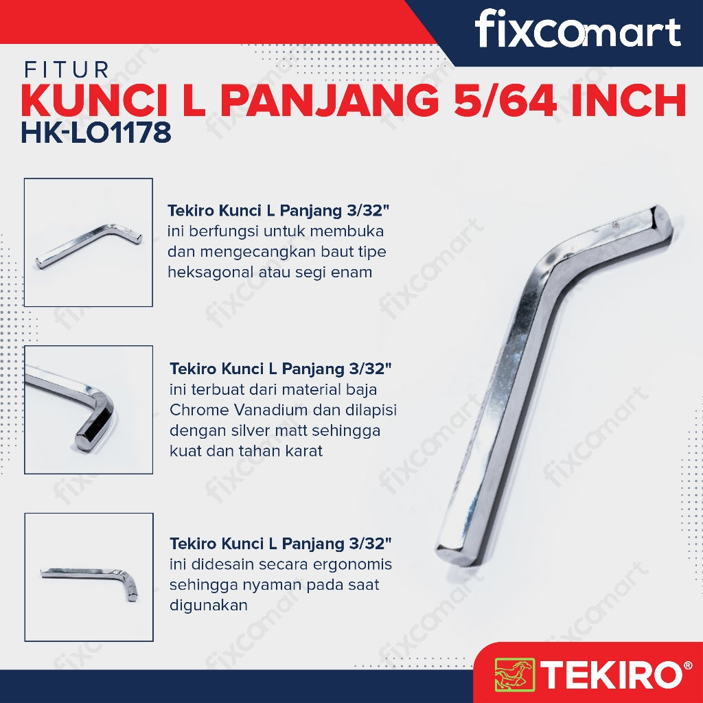 Tekiro Kunci L Panjang 5/64 inch / Hex Key Long