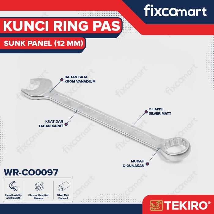 Tekiro Kunci Ring Pas 12 Mm Sunk Panel
